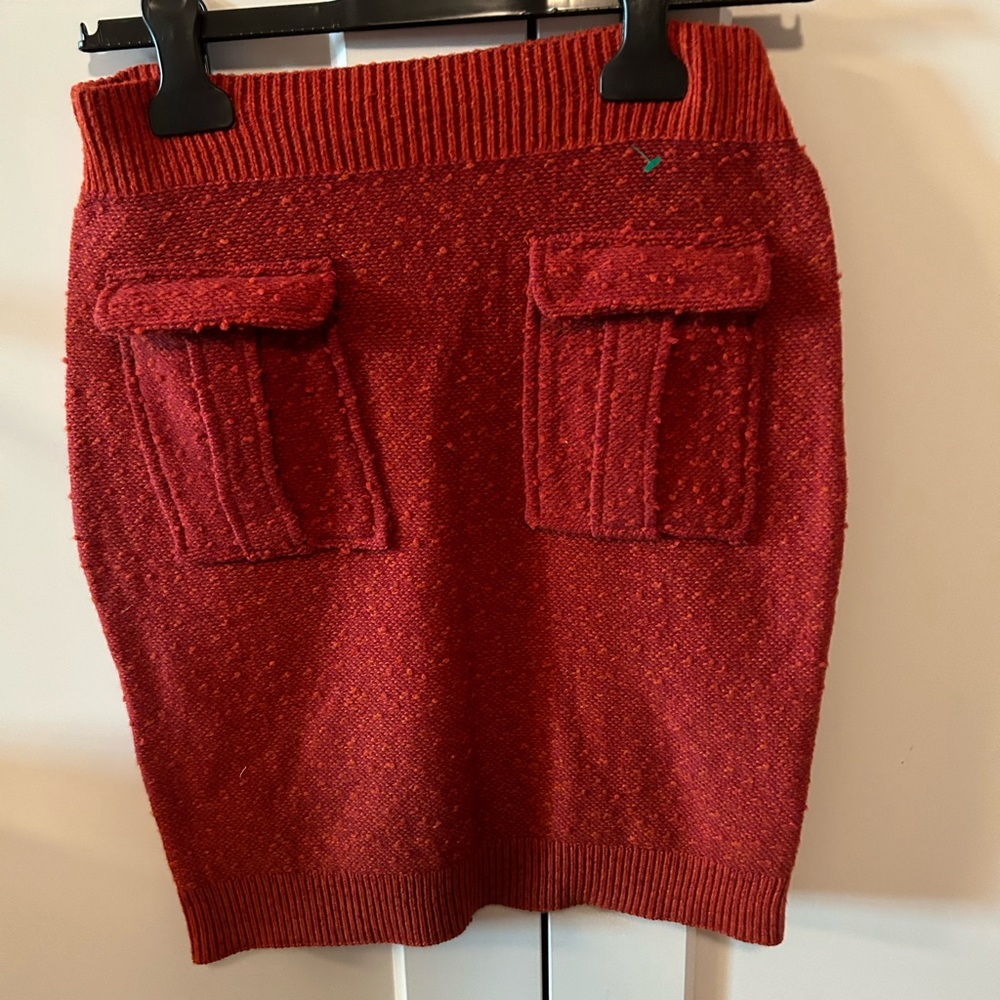 Red wool skirt